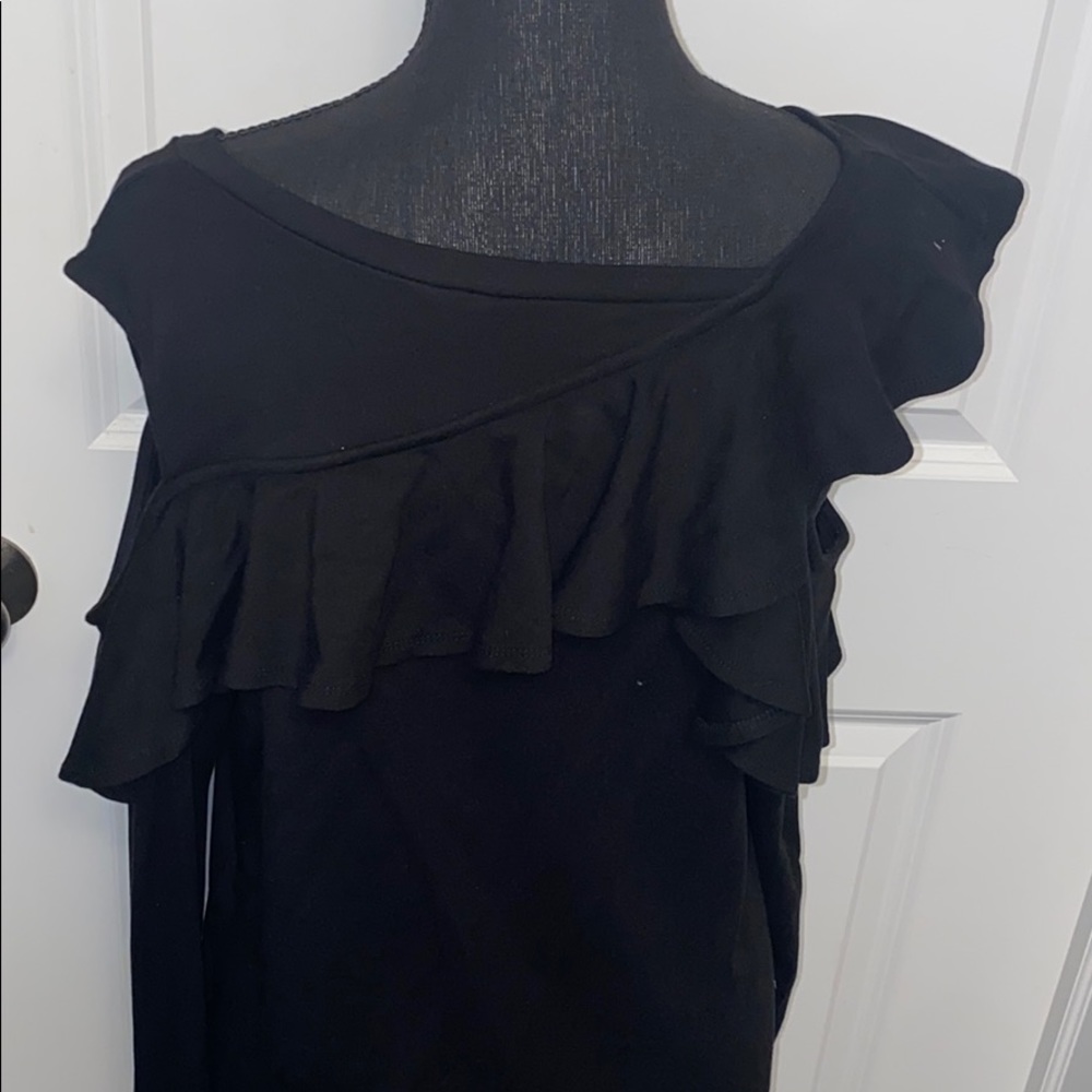 HALOGEN Cold Shoulder Ruffle Sweater - Picture 4 of 15